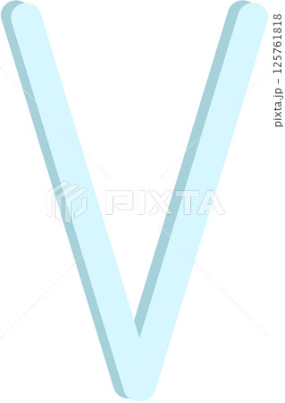 Lovely blue colors and font style of english alphabet capital letter V. Lovely blue colors and font style of english alphabet capital letter V. 125761818