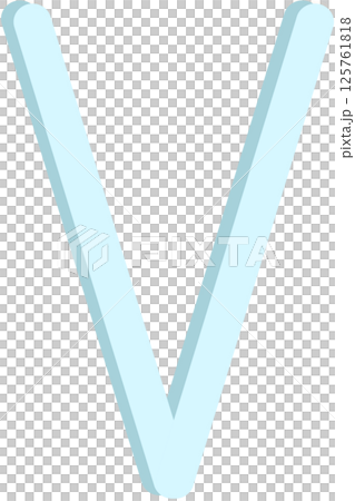 Lovely blue colors and font style of english alphabet capital letter V. Lovely blue colors and font style of english alphabet capital letter V. 125761818