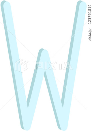 Lovely blue colors and font style of english alphabet capital letter W. Lovely blue colors and font style of english alphabet capital letter W. 125761819