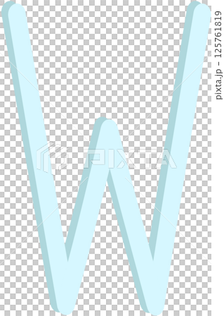 Lovely blue colors and font style of english alphabet capital letter W. Lovely blue colors and font style of english alphabet capital letter W. 125761819