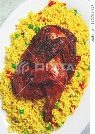 kabsa, rice with chicken, Saudi Arabian dish, national dish, homemade, no people, 125762417