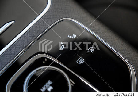 Automatic transmission selector in the interior of a modern car. Automatic transmission selector in the interior of a modern car. 125762811