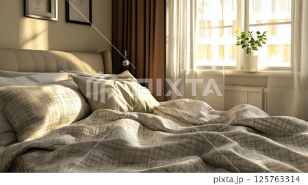 Mockup Home Textile Linen For Bed 125763314