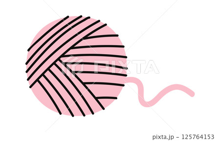 Yarn cat toy hand drawn 125764153