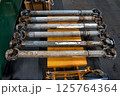 Cardan shaft spare parts old truck transmission dismantled and installed for transportation 125764364