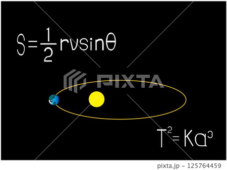 ケプラーの法則のイメージイラスト ケプラーの法則のイメージイラスト 125764459