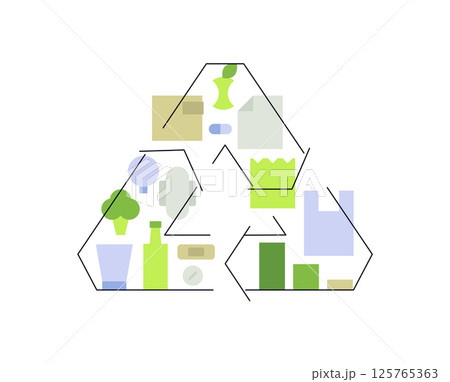 Zero waste. Recycling. Packaging types. Modern simple flat illustration 125765363