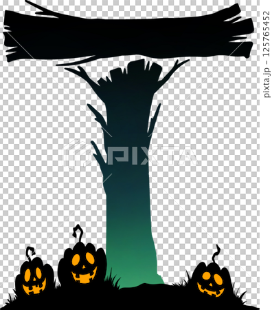 Spooky Halloween Tree Uppercase Font T Spooky Halloween Tree Uppercase Font T 125765452
