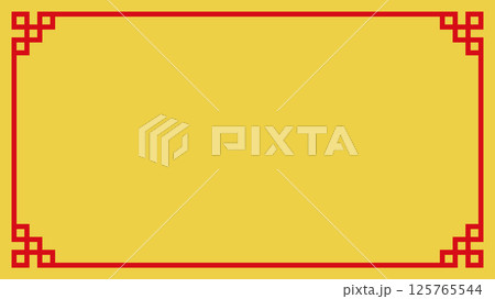 赤とゴールドの中華風のベクターフレーム背景イラスト素材 赤とゴールドの中華風のベクターフレーム背景イラスト素材 125765544