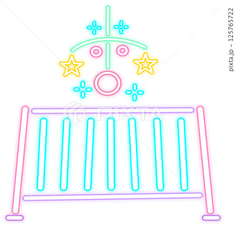 Glow baby crib icon illustration Glow baby crib icon illustration 125765722