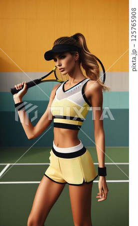 テニスをする女性 125765908