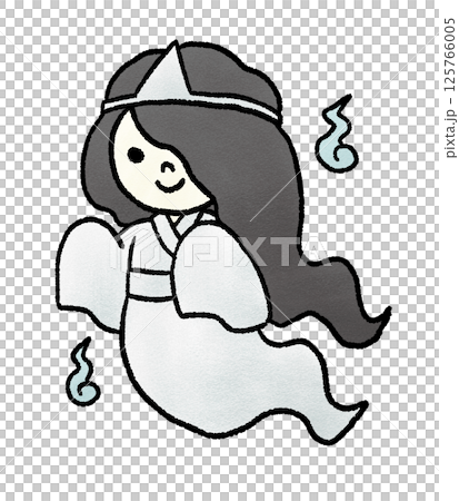 Cute ghost hand drawn illustration 125766005
