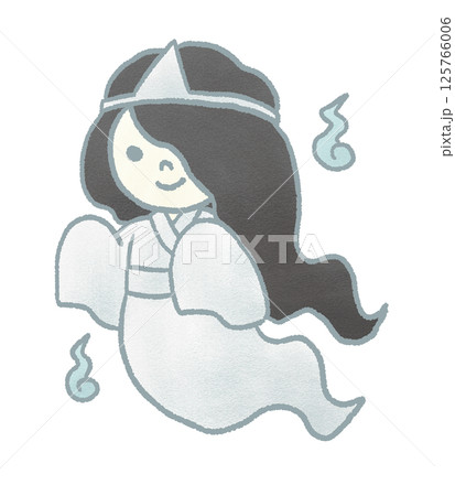 かわいい幽霊の手描きイラスト 125766006