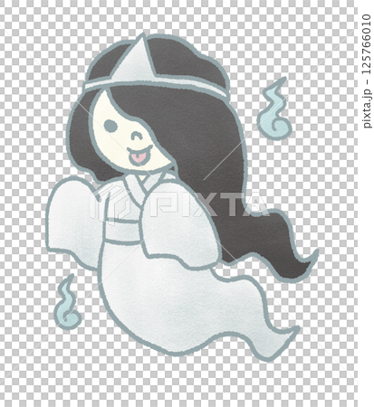 Cute ghost hand drawn illustration 125766010