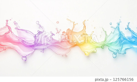 虹色に舞う水しぶきのアブストラクト背景 125766156