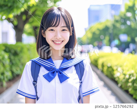 女子高生  女子中学生　AI生成画像 125766292