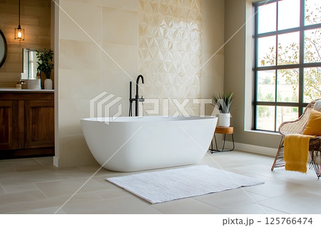 modern bathroom with a tile decor modern bathroom with a tile decor 125766474
