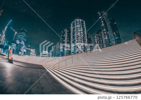 May 2 2025 Park staircase glowing with lights, creating a serene atmosphere May 2 2025 Park staircase glowing with lights, creating a serene atmosphere 125766770