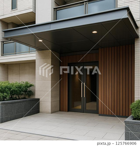 スタイリッシュなマンションのエントランス外観 スタイリッシュなマンションのエントランス外観 125766906