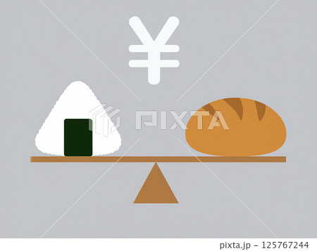 米とパン　比較 125767244