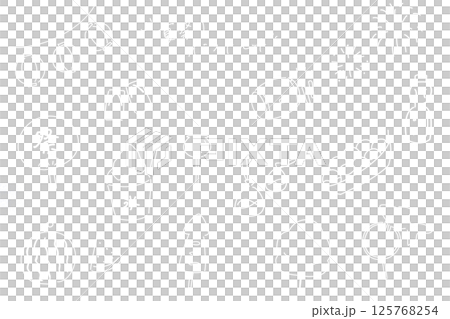 夏祭りイラストセット・線画(白) 125768254