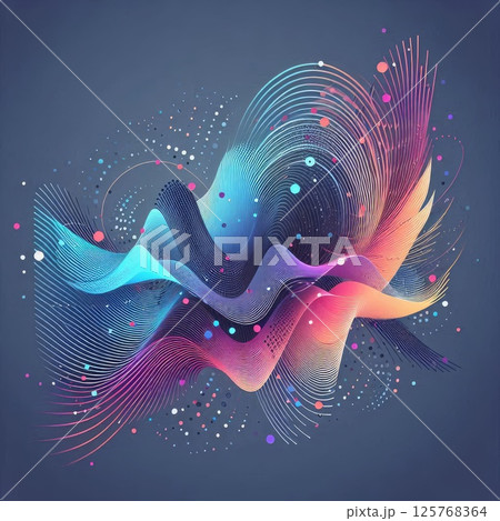 Futuristic Dynamic Flow with Gradient Mesh and Particles with Generative AI. 125768364