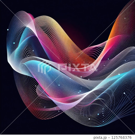 Futuristic Dynamic Flow with Gradient Mesh and Particles with Generative AI. 125768376