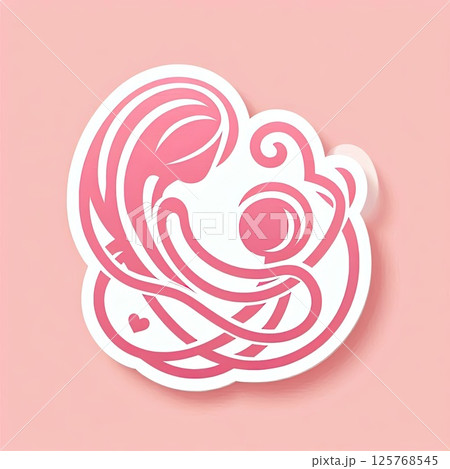 Mother and Child Embrace for Mothers day with Generative AI. 125768545