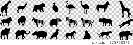 アフリカの動物に関するシルエットセット 125768571