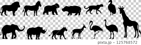 Animal silhouette set 125768572