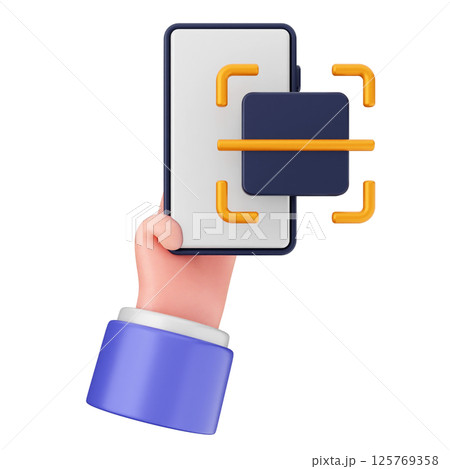 3d smartphone icon scan barcode 125769358