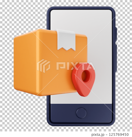 3d smartphone icon delivery box location 3d smartphone icon delivery box location 125769450
