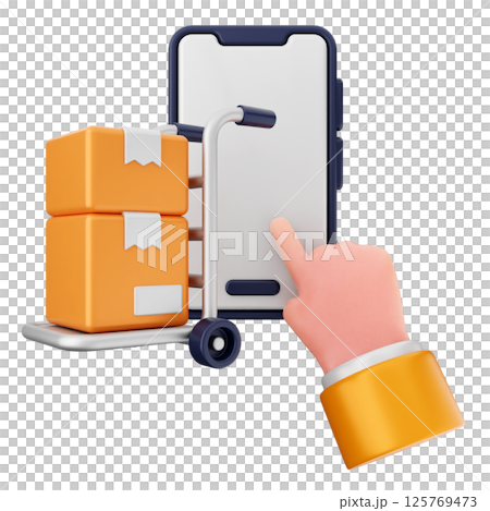 3d smartphone icon delivery package 125769473