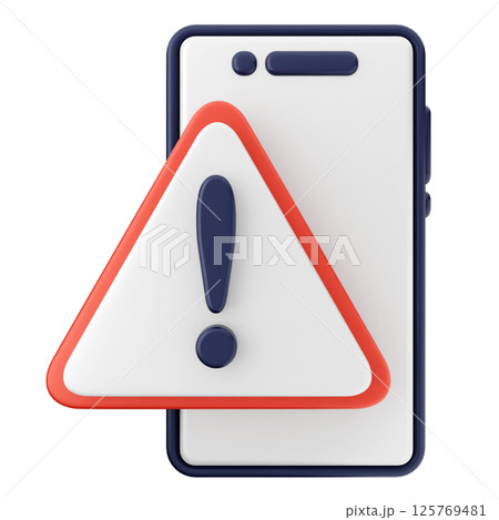 3d smartphone icon caution alert warning reminder 125769481