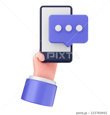 3d smartphone icon chat message communication 3d smartphone icon chat message communication 125769491
