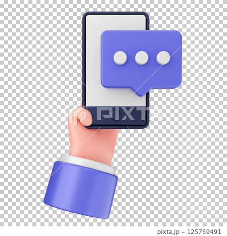 3d smartphone icon chat message communication 3d smartphone icon chat message communication 125769491