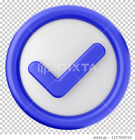 3d verification check mark approve 125769550