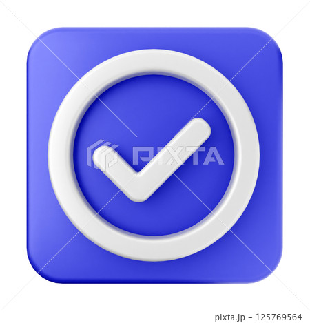 3d verification check mark approveのイラスト素材 [125769564] - PIXTA