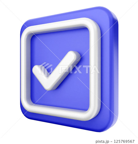 3d verification check mark approve 125769567