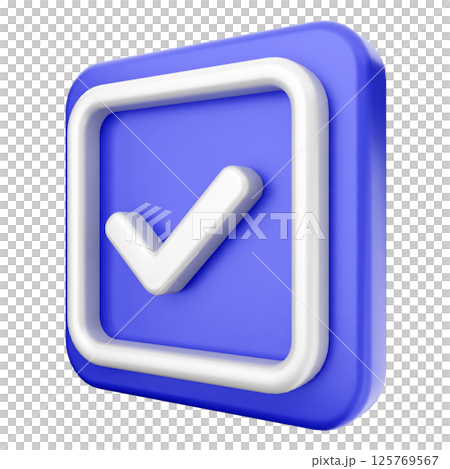 3d verification check mark approve 125769567