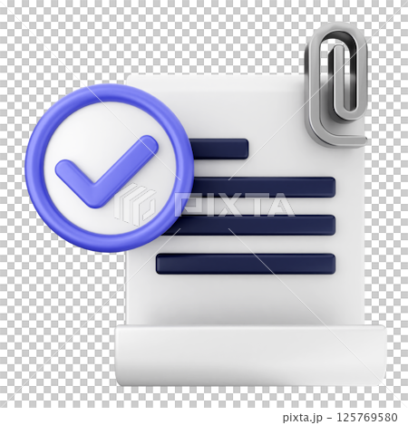 3d verification check mark approve file attachment 3d verification check mark approve file attachment 125769580