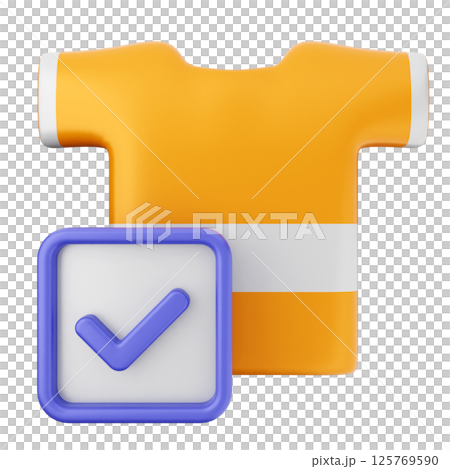 3d verification check mark approve cloth 3d verification check mark approve cloth 125769590