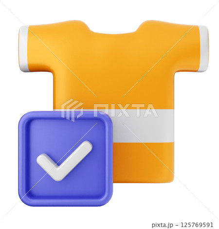 3d verification check mark approve cloth 3d verification check mark approve cloth 125769591