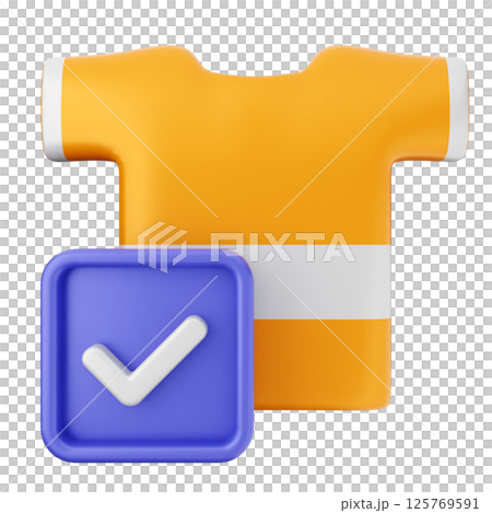3d verification check mark approve cloth 3d verification check mark approve cloth 125769591