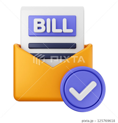 3d verification check mark approve bill payment 3d verification check mark approve bill payment 125769618