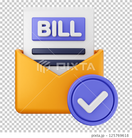 3d verification check mark approve bill payment 3d verification check mark approve bill payment 125769618