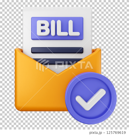 3d verification check mark approve bill payment 3d verification check mark approve bill payment 125769619