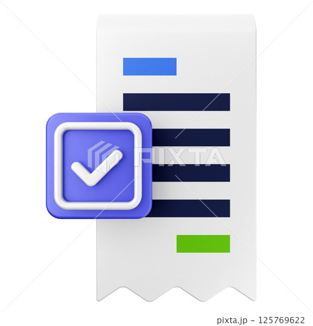 3d verification check mark approve bill payment 125769622