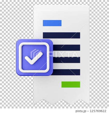 3d verification check mark approve bill payment 125769622