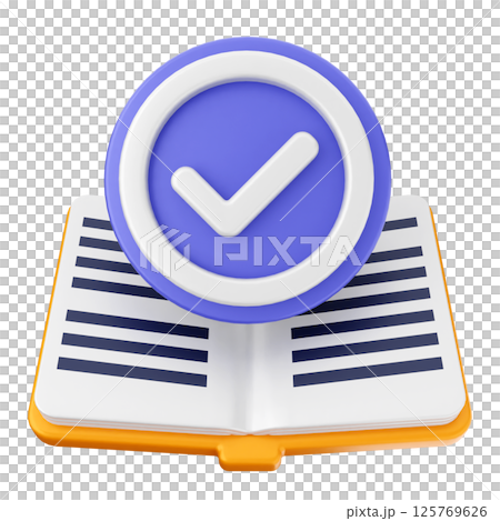 3d verification check mark approve book education 125769626
